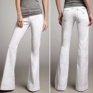 Hudson Ferris Mid-rise Flared White Jeans, Size 29